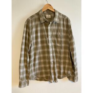 Mutual Weave Olive Green & Biege Flannel Men's Size XL